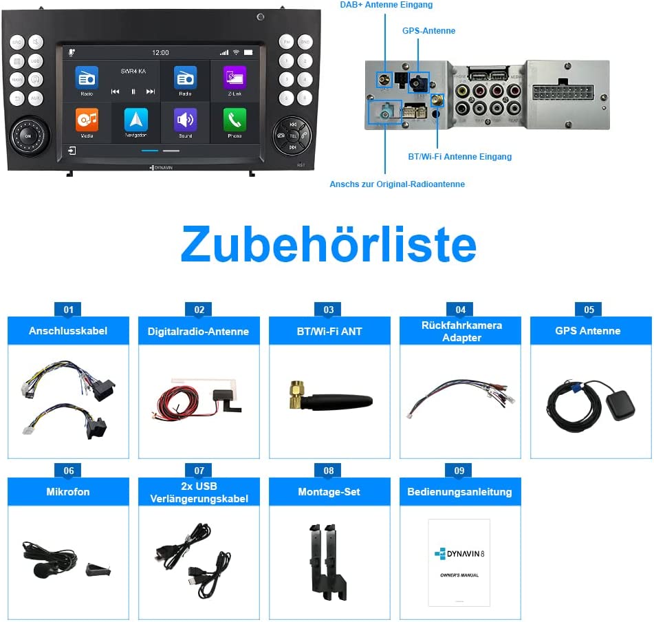 Dynavin D8 SLK Pro Navigation Autoradio Kompatibel Mit Mercedes SLK